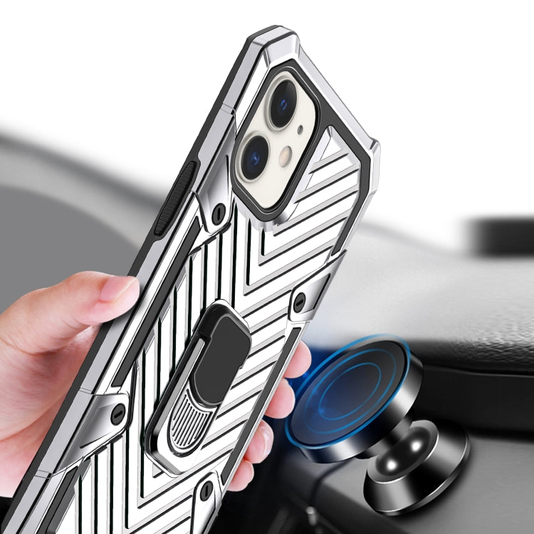 For iPhone 12 mini Cool Armor PC + TPU Shockproof Case with 360 Degree Rotation Ring Holder
