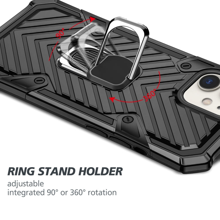 For iPhone 12 / 12 Pro Cool Armor PC + TPU Shockproof Case with 360 Degree Rotation Ring Holder
