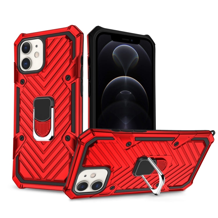 For iPhone 12 / 12 Pro Cool Armor PC + TPU Shockproof Case with 360 Degree Rotation Ring Holder