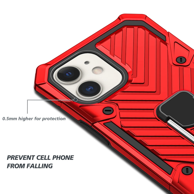For iPhone 12 / 12 Pro Cool Armor PC + TPU Shockproof Case with 360 Degree Rotation Ring Holder
