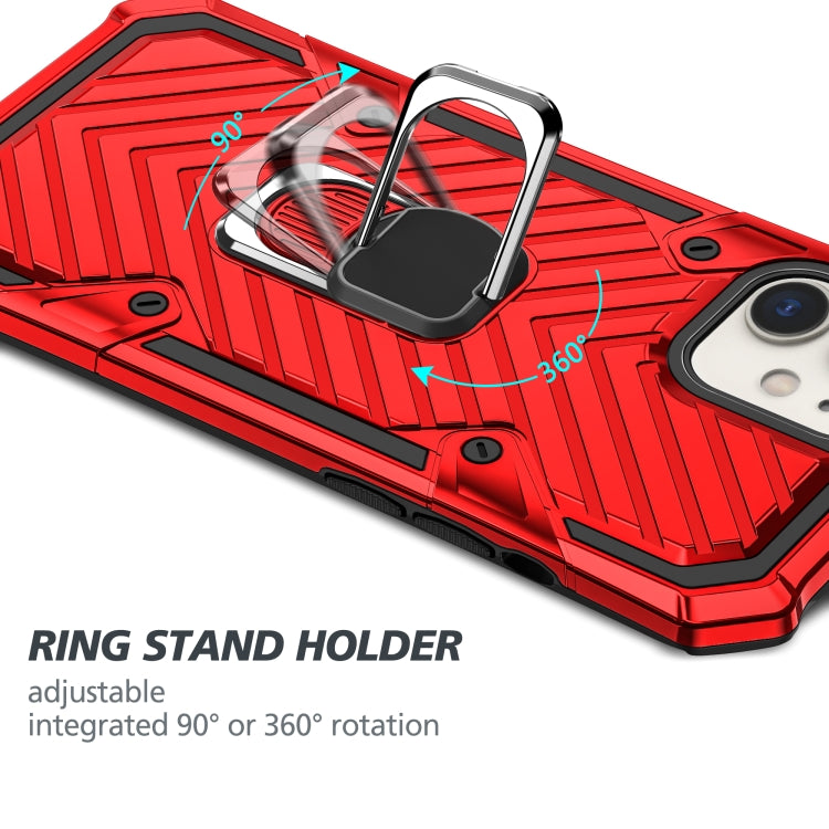 For iPhone 12 / 12 Pro Cool Armor PC + TPU Shockproof Case with 360 Degree Rotation Ring Holder