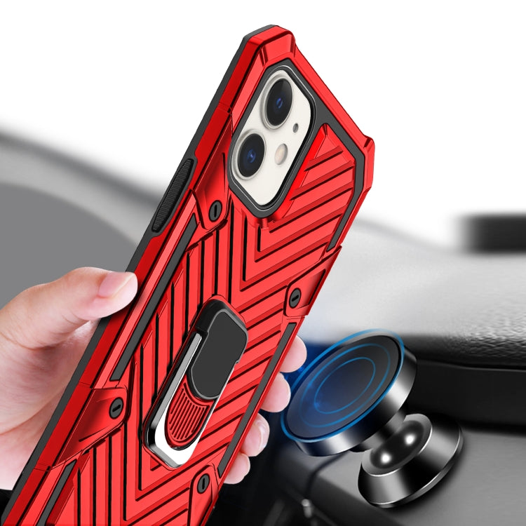 For iPhone 12 / 12 Pro Cool Armor PC + TPU Shockproof Case with 360 Degree Rotation Ring Holder