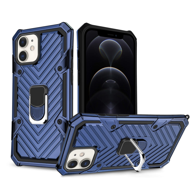 For iPhone 12 / 12 Pro Cool Armor PC + TPU Shockproof Case with 360 Degree Rotation Ring Holder