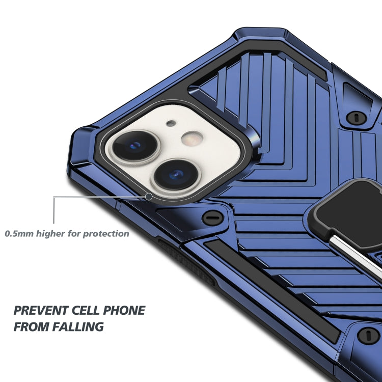 For iPhone 12 / 12 Pro Cool Armor PC + TPU Shockproof Case with 360 Degree Rotation Ring Holder