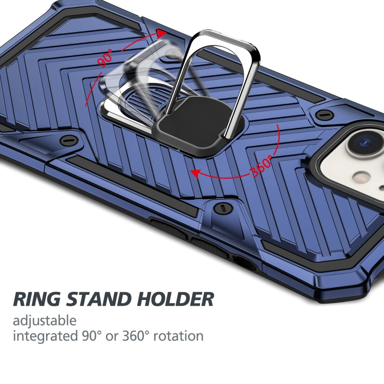 For iPhone 12 / 12 Pro Cool Armor PC + TPU Shockproof Case with 360 Degree Rotation Ring Holder