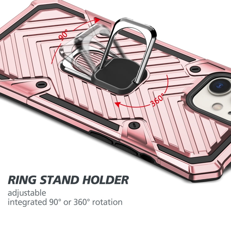For iPhone 12 / 12 Pro Cool Armor PC + TPU Shockproof Case with 360 Degree Rotation Ring Holder