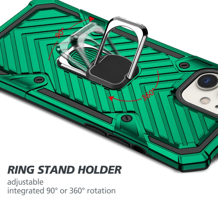 For iPhone 12 / 12 Pro Cool Armor PC + TPU Shockproof Case with 360 Degree Rotation Ring Holder