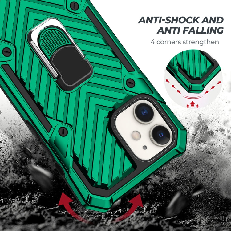 For iPhone 12 / 12 Pro Cool Armor PC + TPU Shockproof Case with 360 Degree Rotation Ring Holder