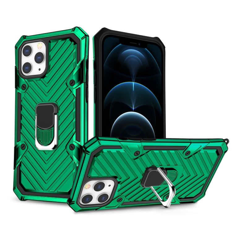 For iPhone 12 Pro Max Cool Armor PC + TPU Shockproof Case with 360 Degree Rotation Ring Holder
