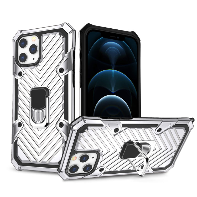 For iPhone 12 Pro Max Cool Armor PC + TPU Shockproof Case with 360 Degree Rotation Ring Holder