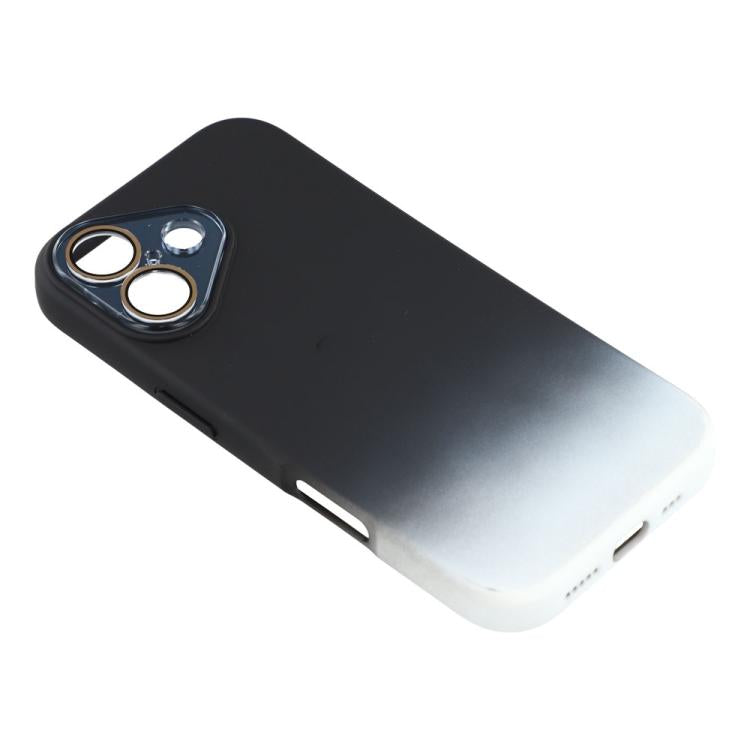 For iPhone 17 Dual-Color Gradient TPU + Fiber Lining Phone Case with Lens Protector