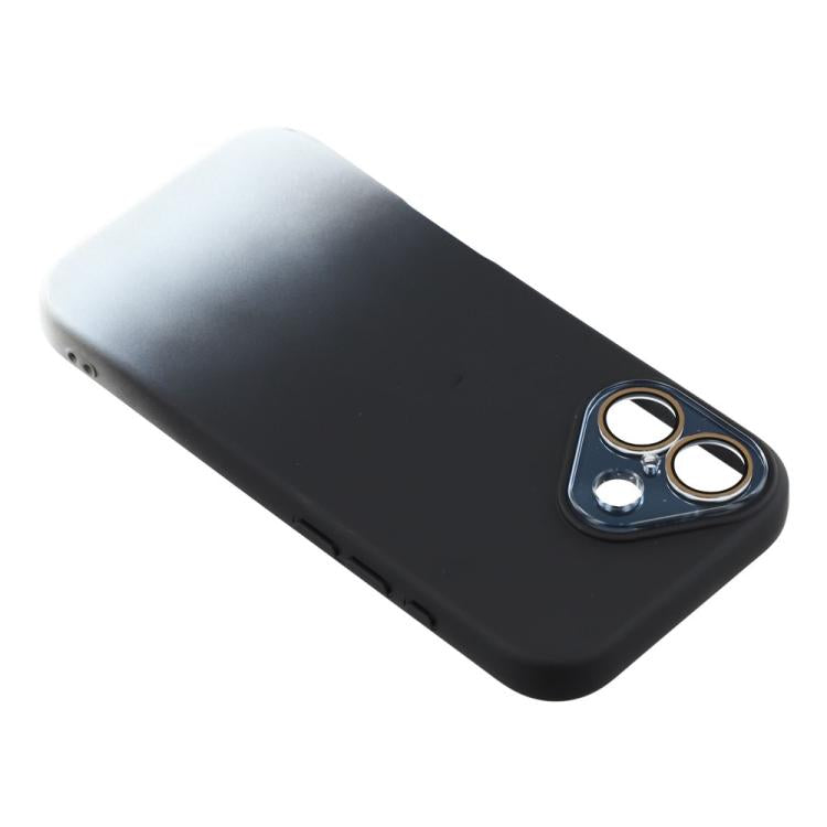 For iPhone 17 Dual-Color Gradient TPU + Fiber Lining Phone Case with Lens Protector