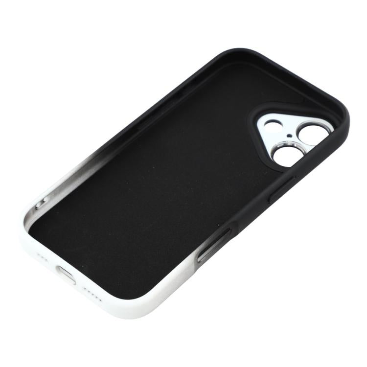 For iPhone 17 Dual-Color Gradient TPU + Fiber Lining Phone Case with Lens Protector