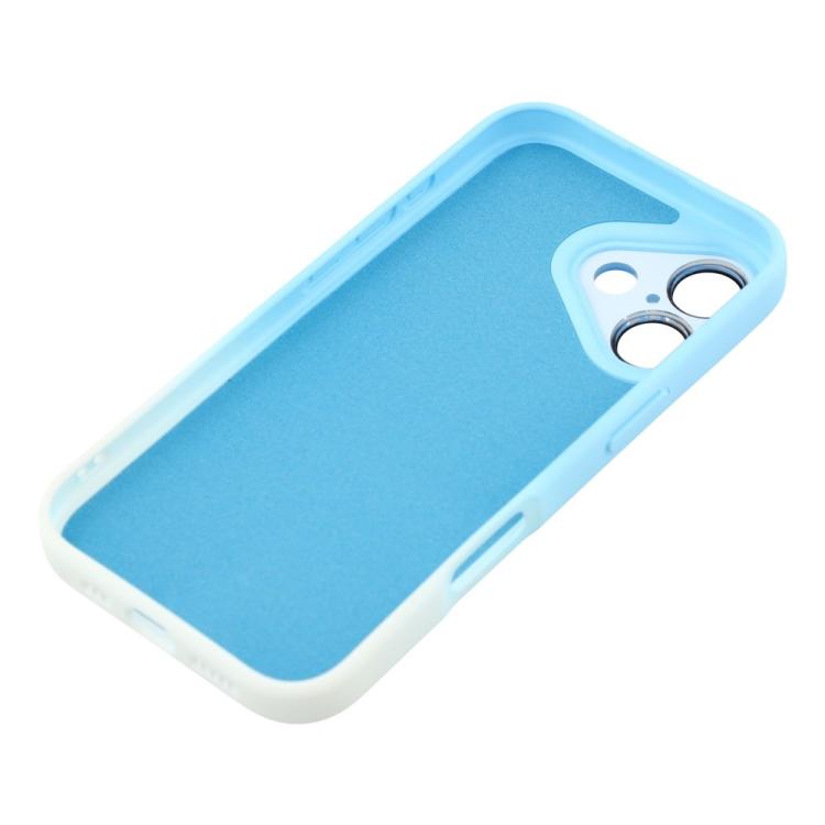 For iPhone 17 Dual-Color Gradient TPU + Fiber Lining Phone Case with Lens Protector