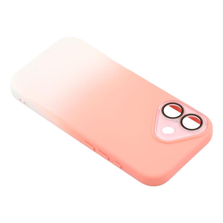 For iPhone 17 Dual-Color Gradient TPU + Fiber Lining Phone Case with Lens Protector
