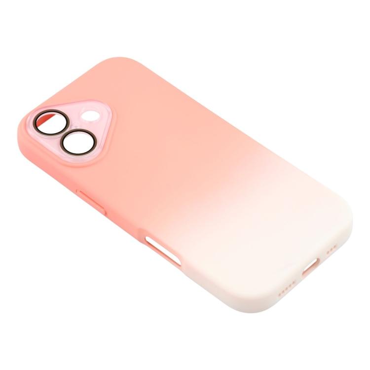 For iPhone 17 Dual-Color Gradient TPU + Fiber Lining Phone Case with Lens Protector