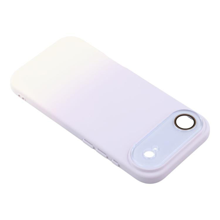 For iPhone Air Dual-Color Gradient TPU + Fiber Lining Phone Case with Lens Protector