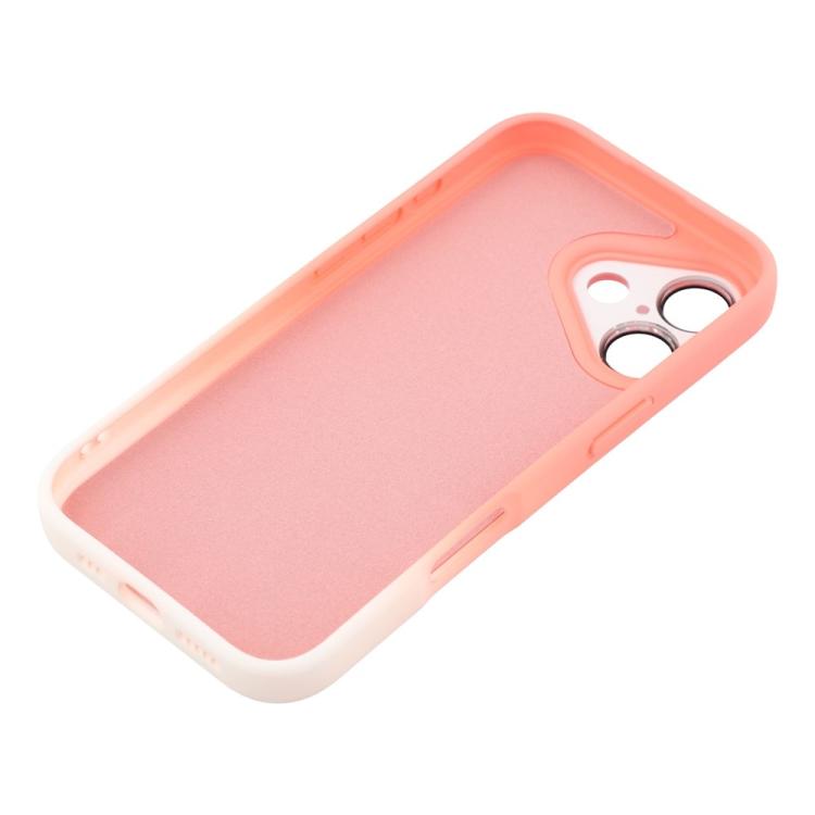 For iPhone 16 Plus Dual-Color Gradient TPU + Fiber Lining Phone Case with Lens Protector