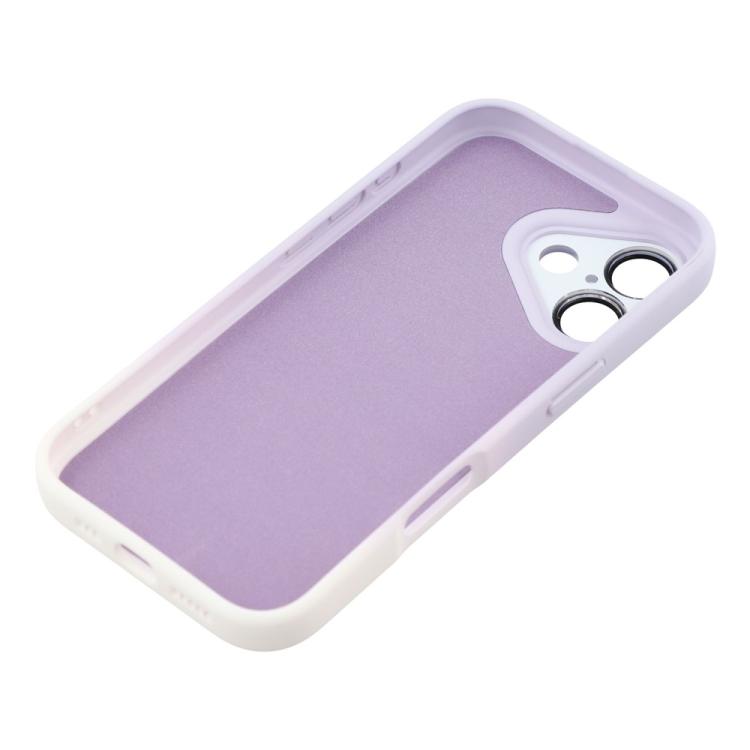 For iPhone 16 Dual-Color Gradient TPU + Fiber Lining Phone Case with Lens Protector