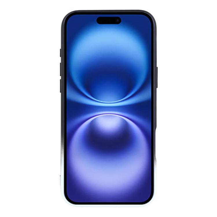 For iPhone 16 Dual-Color Gradient TPU + Fiber Lining Phone Case with Lens Protector
