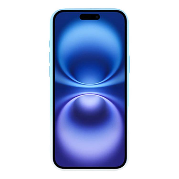 For iPhone 16 Dual-Color Gradient TPU + Fiber Lining Phone Case with Lens Protector
