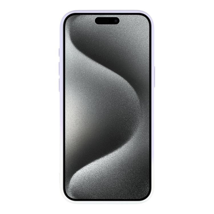 For iPhone 15 Pro Max Dual-Color Gradient TPU + Fiber Lining Phone Case with Lens Protector