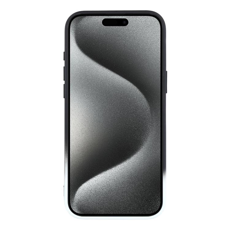 For iPhone 15 Pro Max Dual-Color Gradient TPU + Fiber Lining Phone Case with Lens Protector