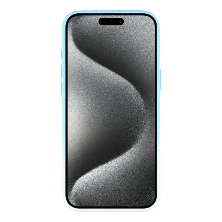 For iPhone 15 Pro Dual-Color Gradient TPU + Fiber Lining Phone Case with Lens Protector
