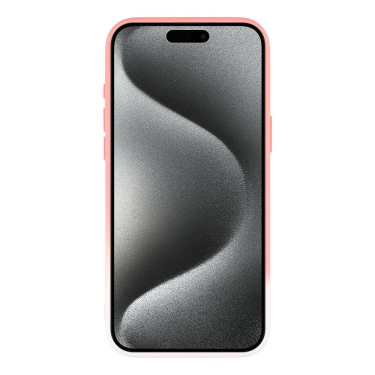 For iPhone 15 Pro Dual-Color Gradient TPU + Fiber Lining Phone Case with Lens Protector