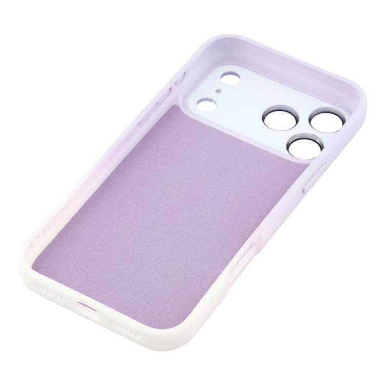 For iPhone 15 Plus Dual-Color Gradient TPU + Fiber Lining Phone Case with Lens Protector
