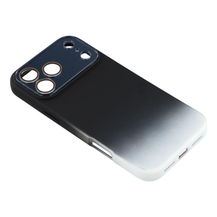 For iPhone 15 Plus Dual-Color Gradient TPU + Fiber Lining Phone Case with Lens Protector