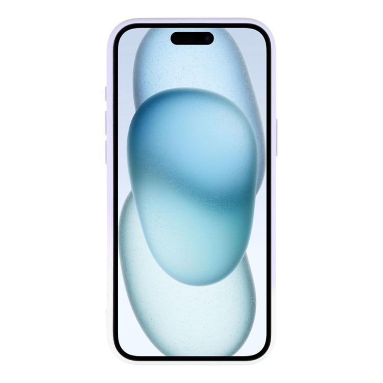 For iPhone 15 Dual-Color Gradient TPU + Fiber Lining Phone Case with Lens Protector