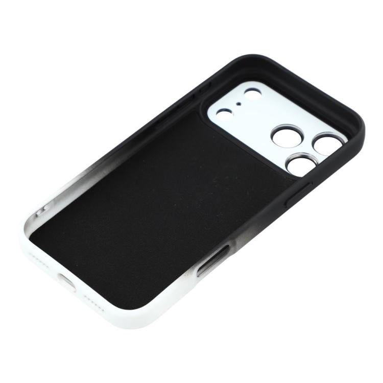 For iPhone 14 Dual-Color Gradient TPU + Fiber Lining Phone Case with Lens Protector