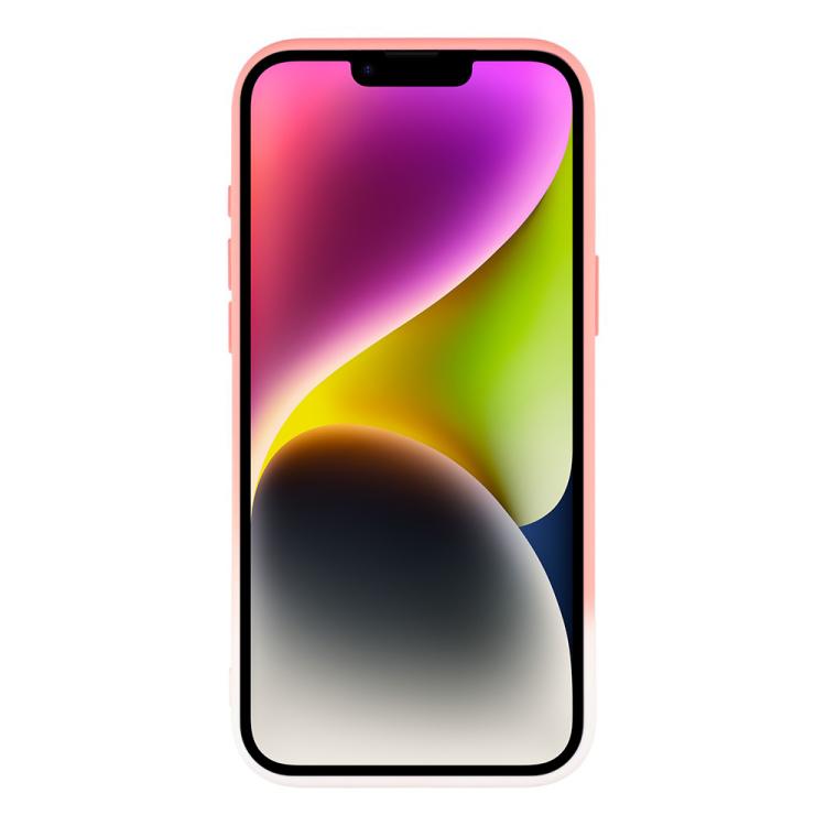 For iPhone 14 Dual-Color Gradient TPU + Fiber Lining Phone Case with Lens Protector