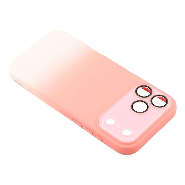 For iPhone 14 Dual-Color Gradient TPU + Fiber Lining Phone Case with Lens Protector