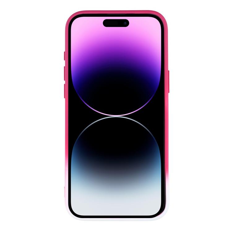 For iPhone 14 Pro Max Dual-Color Gradient TPU + Fiber Lining Phone Case with Lens Protector