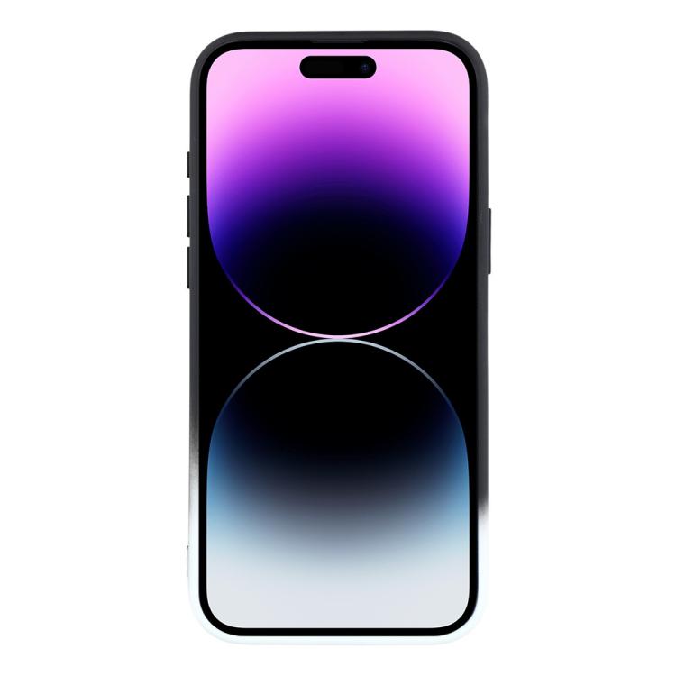For iPhone 14 Pro Max Dual-Color Gradient TPU + Fiber Lining Phone Case with Lens Protector