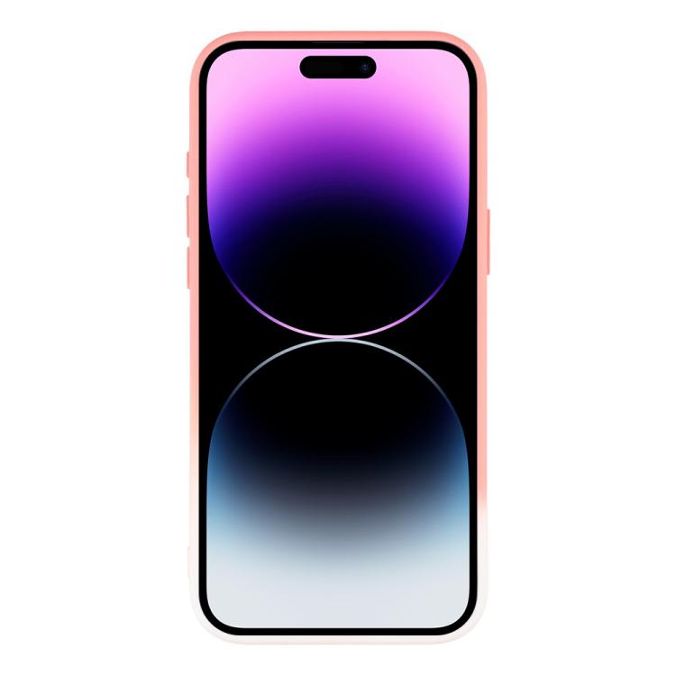 For iPhone 14 Pro Max Dual-Color Gradient TPU + Fiber Lining Phone Case with Lens Protector