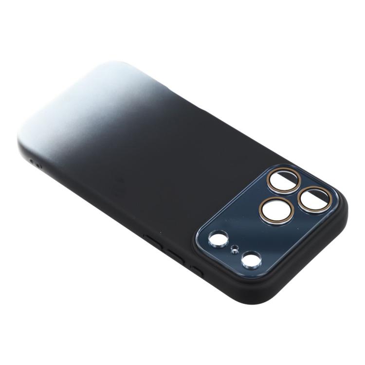 For iPhone 13 Pro Max Dual-Color Gradient TPU + Fiber Lining Phone Case with Lens Protector