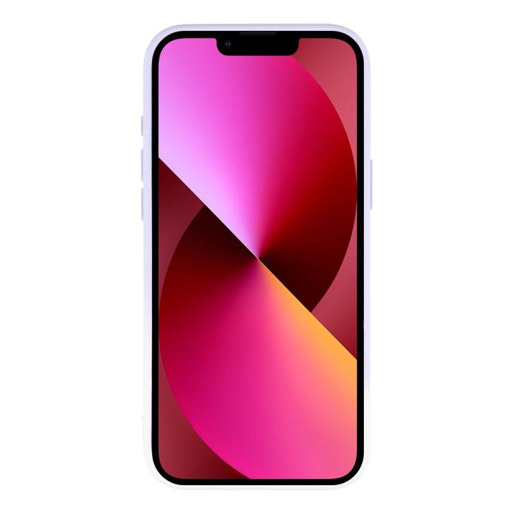 For iPhone 13 Dual-Color Gradient TPU + Fiber Lining Phone Case with Lens Protector