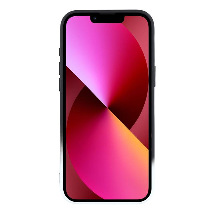 For iPhone 13 Dual-Color Gradient TPU + Fiber Lining Phone Case with Lens Protector