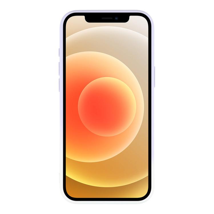 For iPhone 12 Dual-Color Gradient TPU + Fiber Lining Phone Case with Lens Protector
