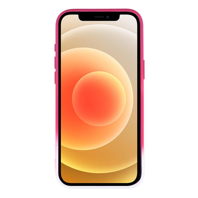 For iPhone 12 Dual-Color Gradient TPU + Fiber Lining Phone Case with Lens Protector