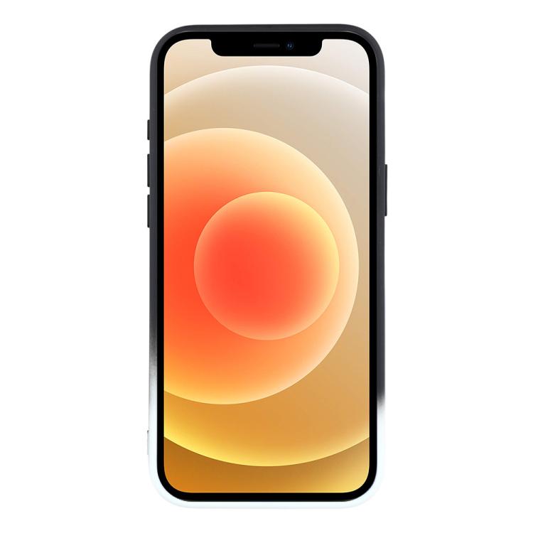 For iPhone 12 Dual-Color Gradient TPU + Fiber Lining Phone Case with Lens Protector