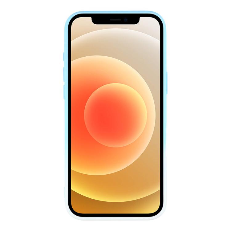 For iPhone 12 Dual-Color Gradient TPU + Fiber Lining Phone Case with Lens Protector