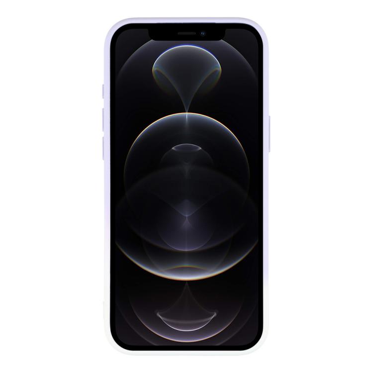 For iPhone 12 Pro Max Dual-Color Gradient TPU + Fiber Lining Phone Case with Lens Protector