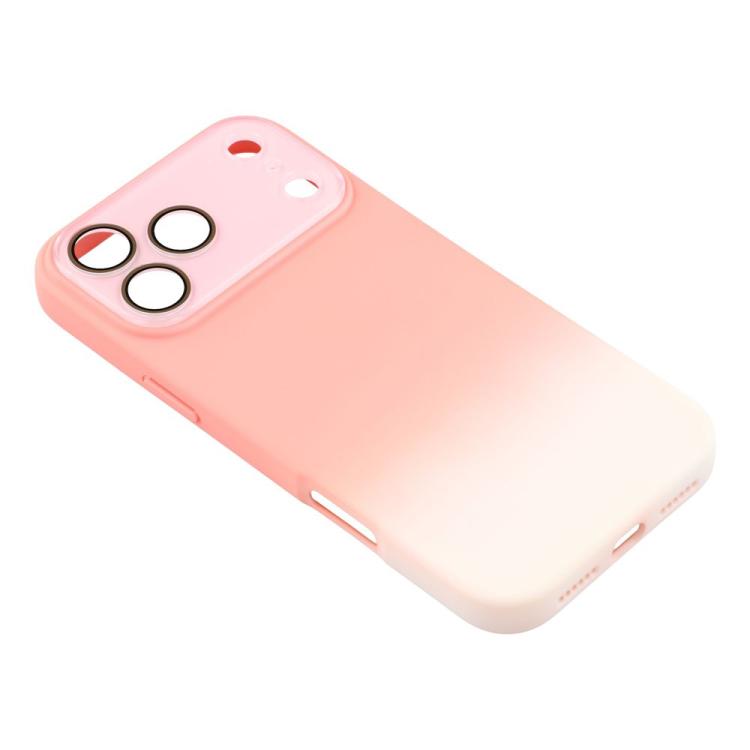 For iPhone 12 Pro Max Dual-Color Gradient TPU + Fiber Lining Phone Case with Lens Protector