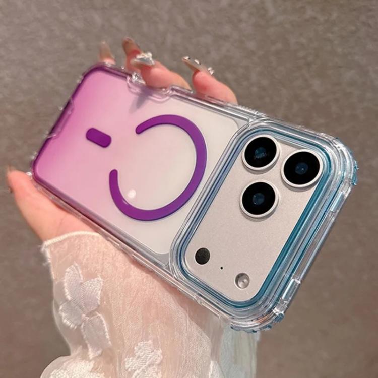 For iPhone 17 Pro Max Detachable Gradient Transparent Magnetic Phone Case