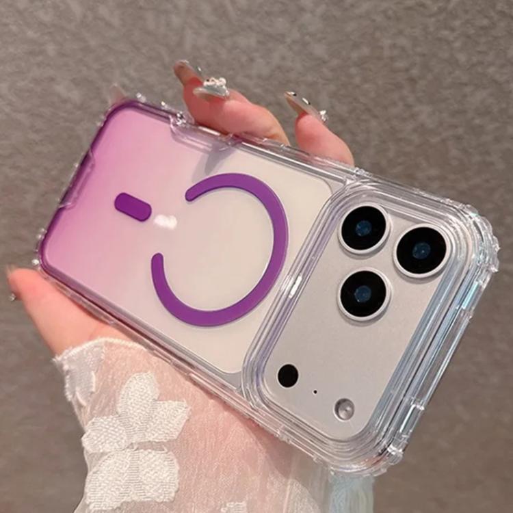 For iPhone 17 Pro Detachable Gradient Transparent Magnetic Phone Case