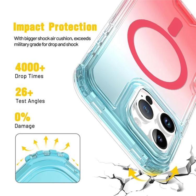 For iPhone Air Detachable Gradient Transparent Magnetic Phone Case